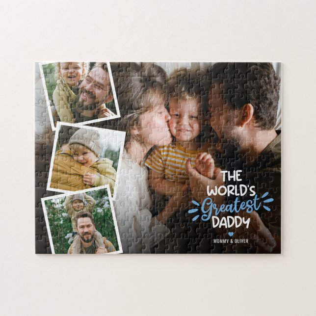The World's Greatest Daddy 4 Photo Jigsaw Puzzle (Horizontal)