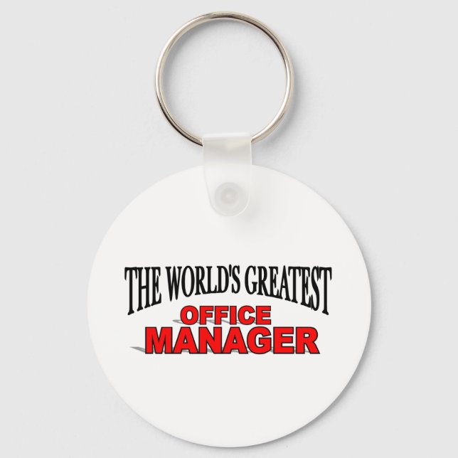 The World's Greatest Office Manager Key Ring (Front)