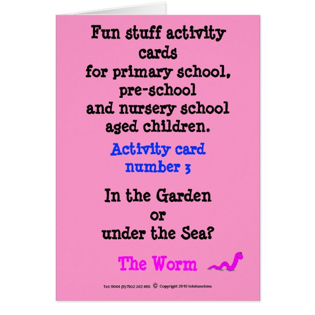 The Worm - Note Size Sample Card (Front)