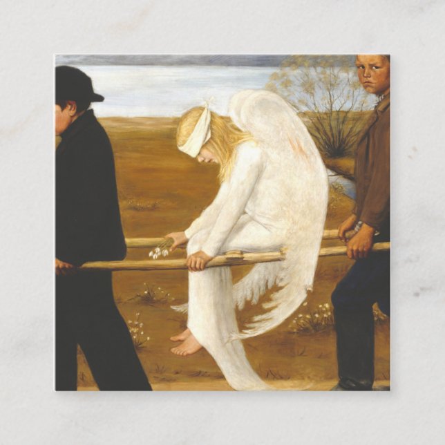 The Wounded Angel By Hugo Simberg 1903 Square Business Card (Front)