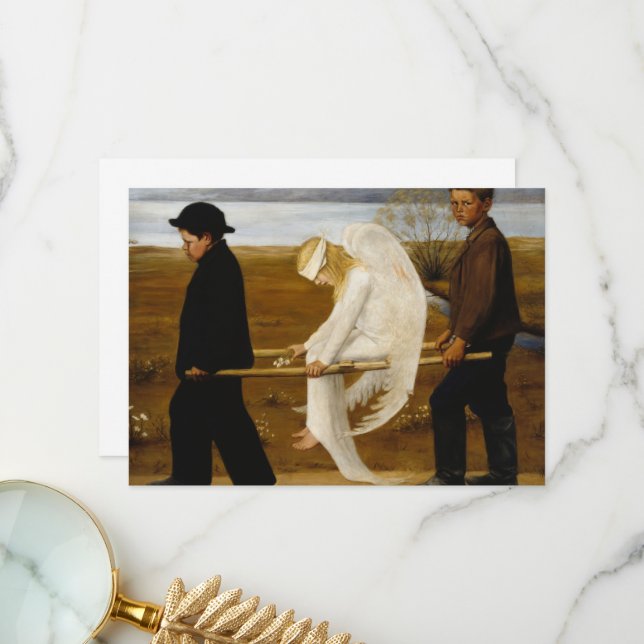 The Wounded Angel by Hugo Simberg Thank You Card (Front/Back In Situ)