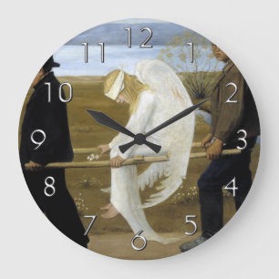The Wounded Angel (detail) Large Clock