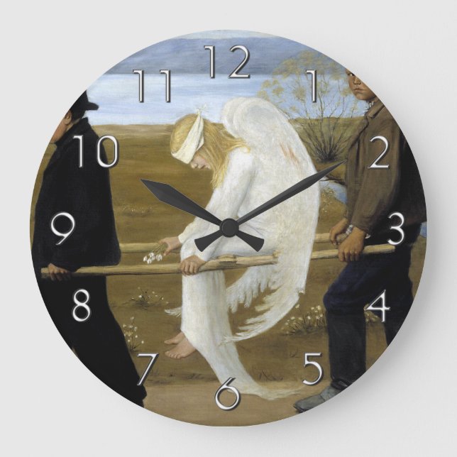 The Wounded Angel (detail) Large Clock (Front)