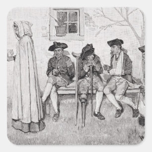 The Wounded Soldiers Sat Along the Wall' Square Sticker