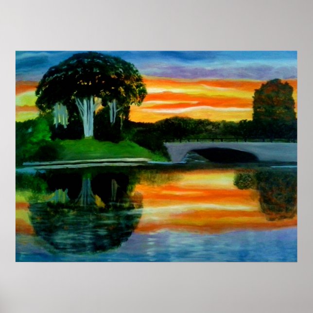THE WOW FACTOR SUNSET oil painting poster (Front)