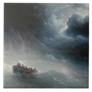 The Wrath of the Seas (by Ivan Aivazovsky) Ceramic Tile