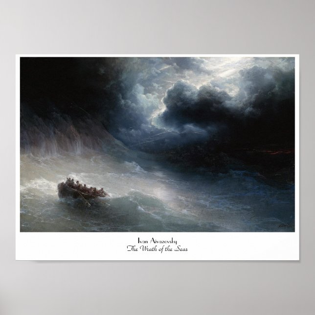 The Wrath of the Seas Ivan Aivazovsky seascape Poster (Front)