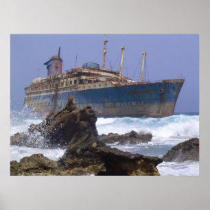 The wreckage of the American Star Canary Islands Poster