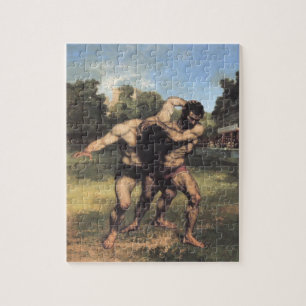 The Wrestlers by Gustave Courbet Jigsaw Puzzle