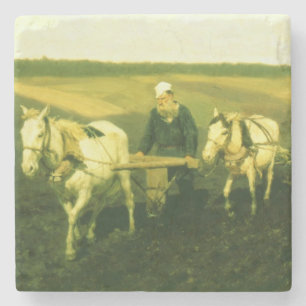 The writer Lev Nikolaevich Tolstoy Stone Coaster