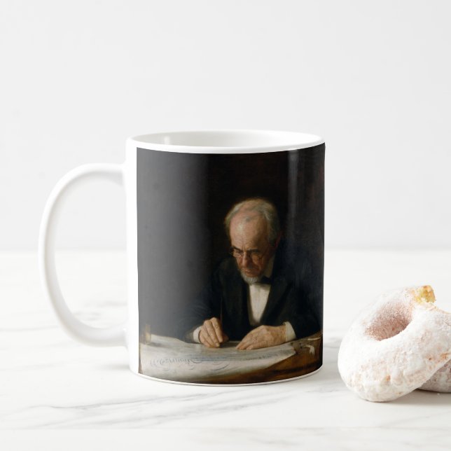 The Writing Master by Thomas Eakins Coffee Mug (With Donut)
