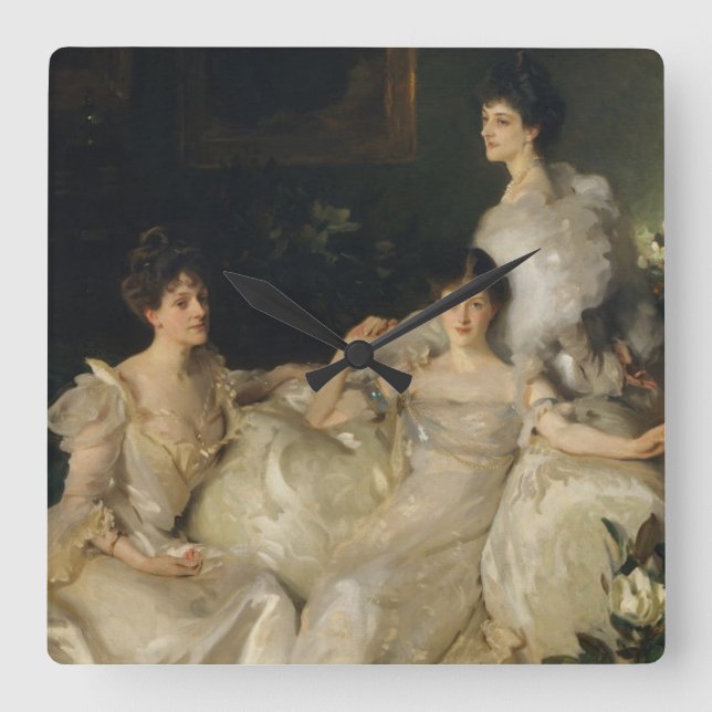 The Wyndham Sisters Square Wall Clock (Front)