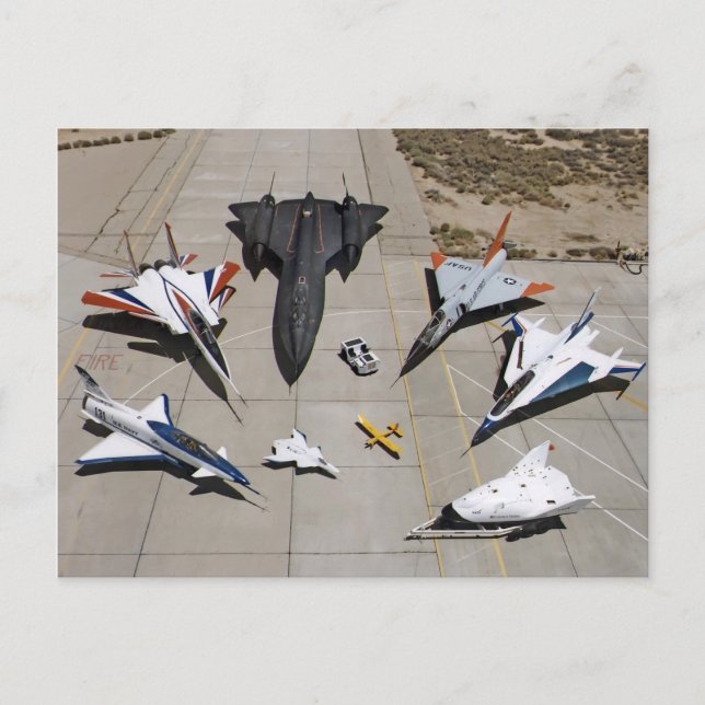 The X-31, F-15S/MTD, SR-71, F-106, F-16XL Postcard (Front)