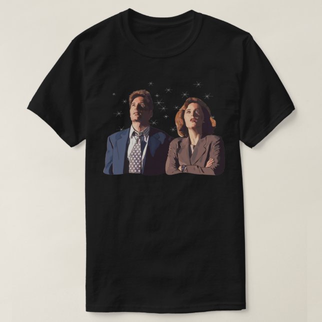 the X files deep throat Fox Mulder and Dana Scully T-Shirt (Design Front)
