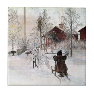 The Yard and Wash-House, Carl Larsson Ceramic Tile