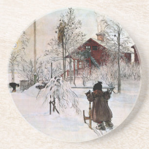 The Yard and Wash-House, Carl Larsson Coaster