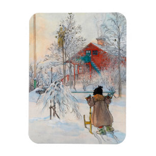 The Yard and Washhouse by Carl Larsson Magnet