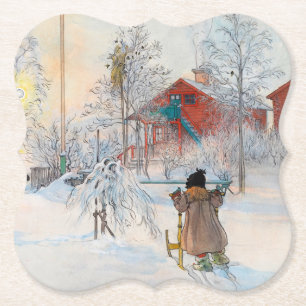 The Yard and Washhouse by Carl Larsson Paper Coaster