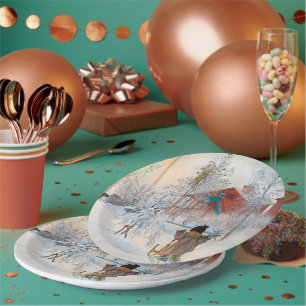 The Yard and Washhouse by Carl Larsson Paper Plate