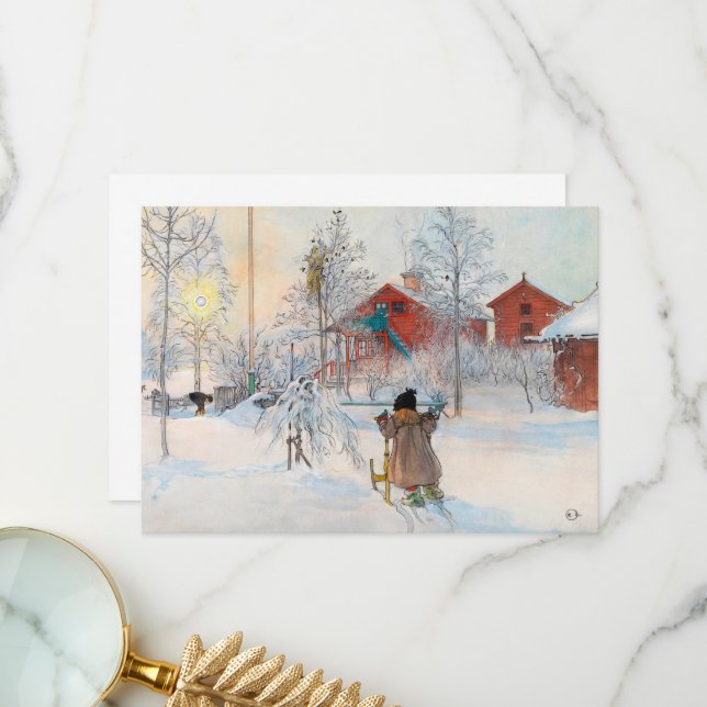 The Yard and Washhouse by Carl Larsson Thank You Card (Front/Back In Situ)