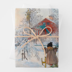 The Yard and Washhouse by Carl Larsson Wrapping Paper Sheet