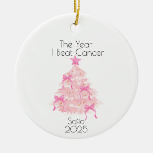 The Year I Beat Cancer, Breast Cancer Survivor Ceramic Ornament