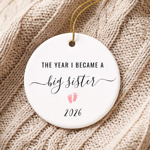 The Year I Became a Big Sister Ceramic Ornament