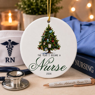 The year i became a nurse christmas ceramic ornament