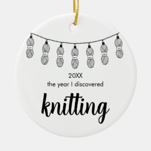 The Year I Discovered Knitting Christmas Ceramic Ornament