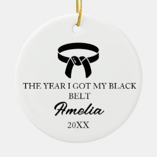 THE YEAR I GOT MY BLACK BELT, Karate Ceramic Ornament