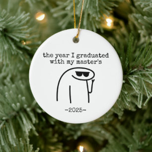 the year i graduated with my master's ceramic ornament