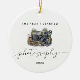 The Year I Learned Photography Photographer Gift Ceramic Ornament