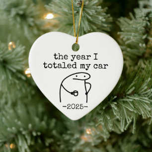 The Year I Totaled My Car,Funny Accident Ceramic Ornament