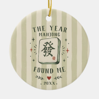 The Year Mahjong Found Me Christmas Ceramic Ornament