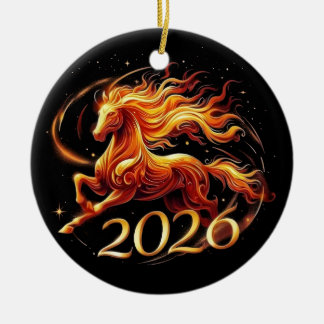 The Year of the Horse 2026 Ceramic Ornament