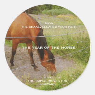 The year of the Horse, 2026 qoute  Classic Round Sticker