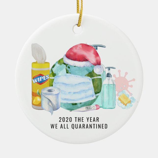 The Year We All Quarantined | 2020 Commemorative Ceramic Ornament (Front)