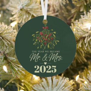 The Year We Became Mr & Mrs 2025 Personalised Metal Tree Decoration