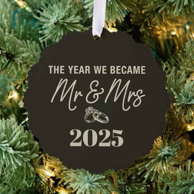 The Year We Became Mr & Mrs 2025 Personalised Tree Decoration Card (Insitu (Tree))
