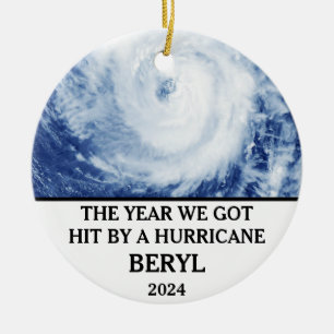 The year we got hit by a hurricane Beryl Ceramic Ornament