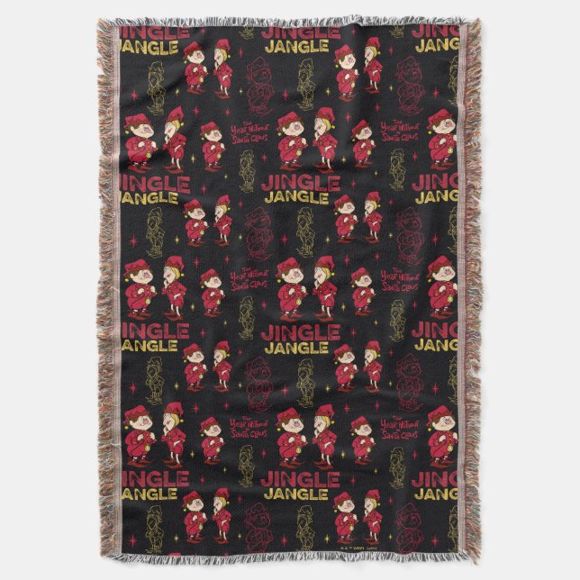 THE YEAR WITHOUT A SANTA CLAUS™ | Elf Pattern Throw Blanket (Front Vertical)