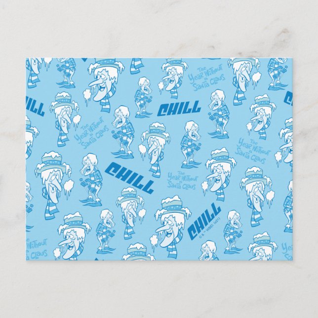 THE YEAR WITHOUT A SANTA CLAUS™ Snow Miser Pattern Holiday Postcard (Front)