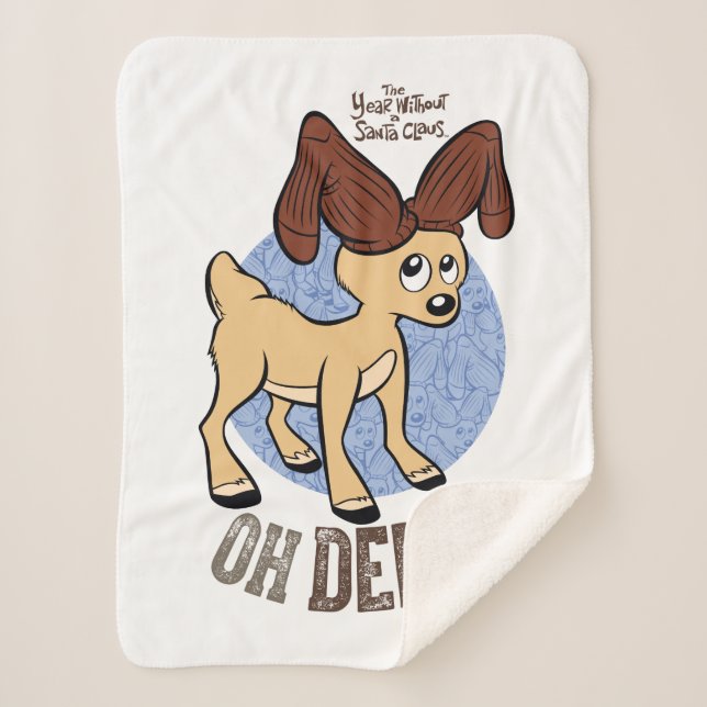 THE YEAR WITHOUT A SANTA CLAUS™ | Vixen "Oh Deer" Sherpa Blanket (Front)