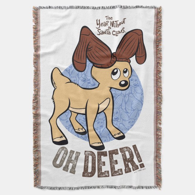 THE YEAR WITHOUT A SANTA CLAUS™ | Vixen "Oh Deer" Throw Blanket (Front Vertical)