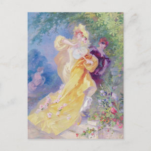 The Yellow Domino, design for a tapestry Postcard