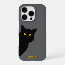 The yellow eyes black cat greeting you custom