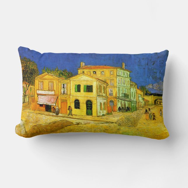 The Yellow House Van Gogh Fine Art Lumbar Cushion (Front)