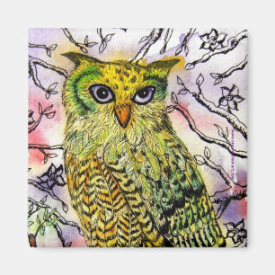 The Yellow Owl Magnet