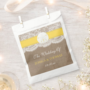 The Yellow Sand Dollar Beach Wedding Collection Favour Bag