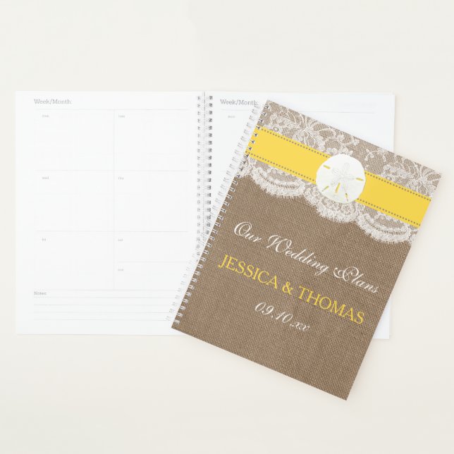 The Yellow Sand Dollar Beach Wedding Collection Planner (Display)